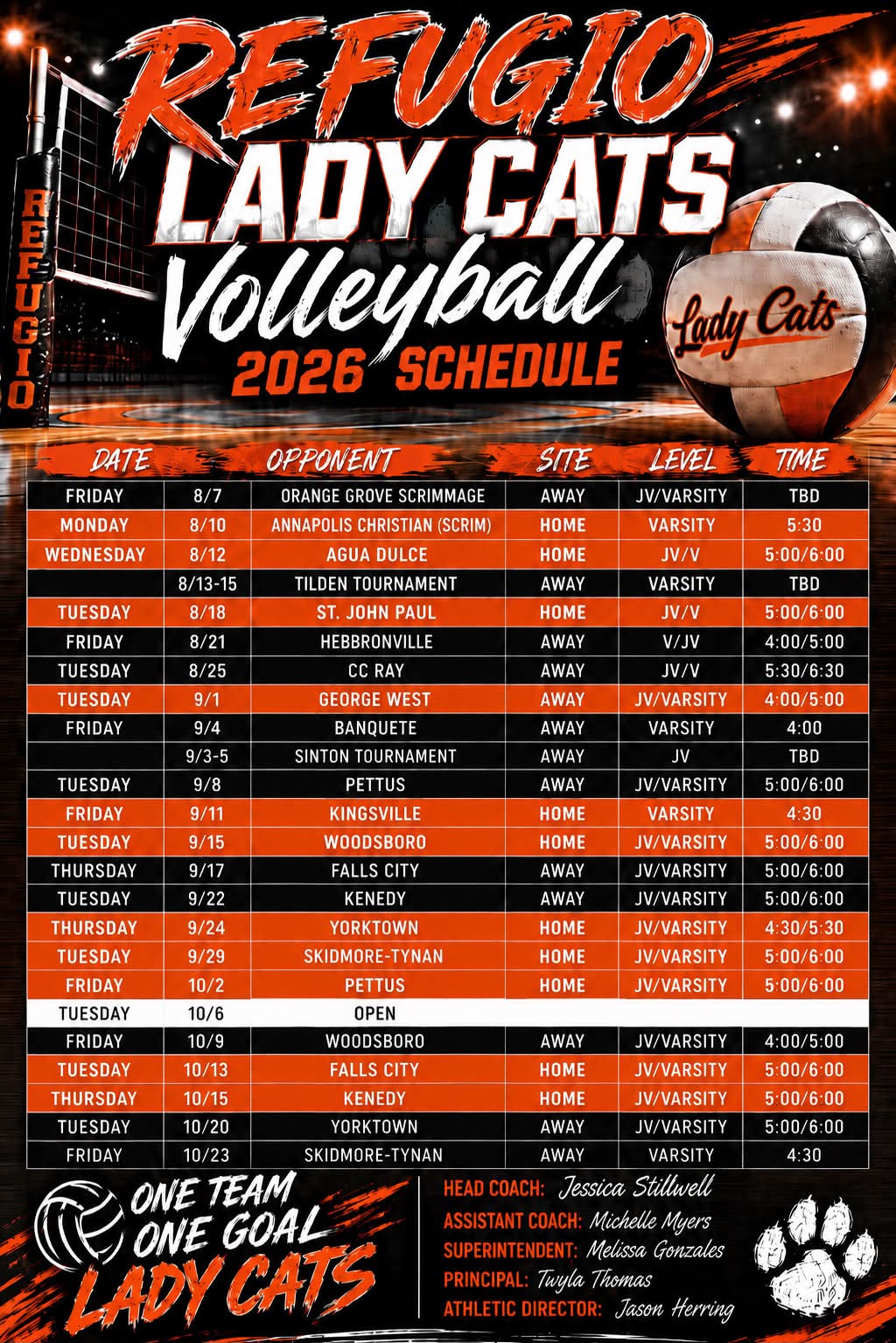 2026 Volleyball Schedule